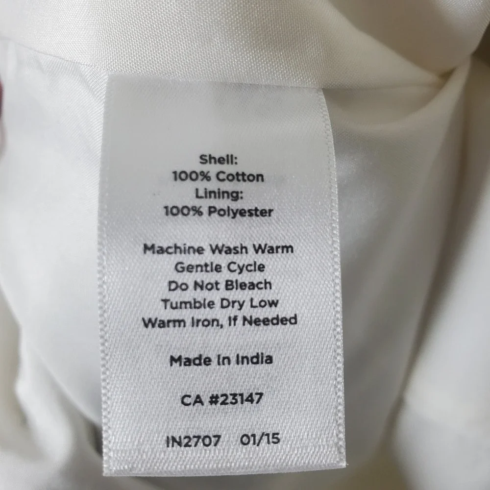 Talbots Cream White Cotton Embroidered Sheath Dress Size 8 Black Border‎